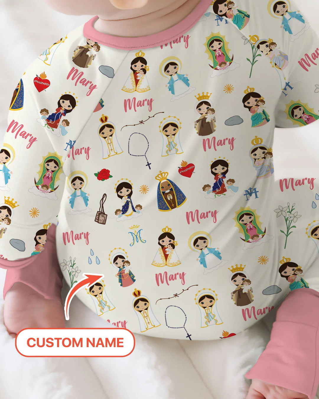 Custom Name Mother Mary Bamboo Convertible Zippy