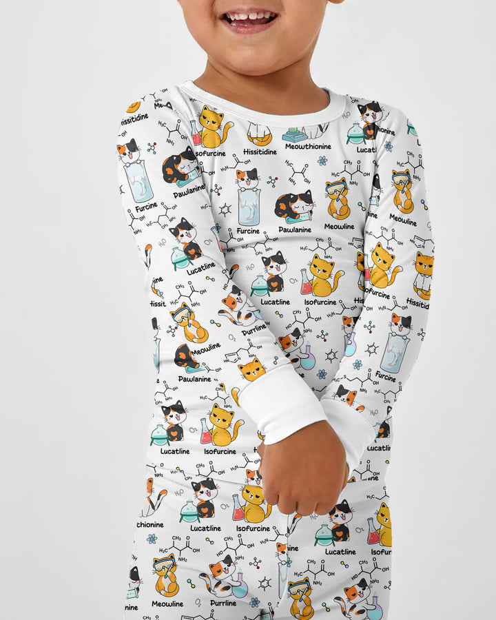 Biochemistry Cat Bamboo Two Piece Long Sleeve Pajama Set