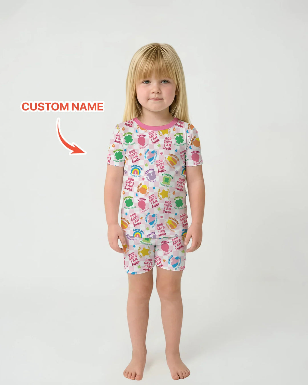 God Says I Am St. Patrick’s Day Custom Name Family Matching Bamboo Two Piece Short Sleeve Shorts Pajama Set