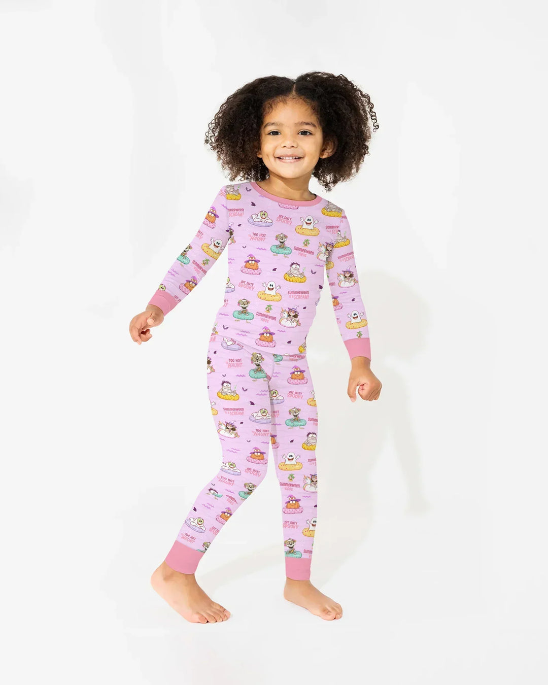 Summerween Cartoon Bamboo Two Piece Long Sleeve Pajama Set