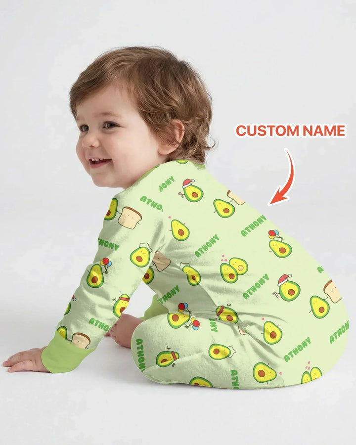 Custom Name Cute Avocado Bamboo Convertible Zippy