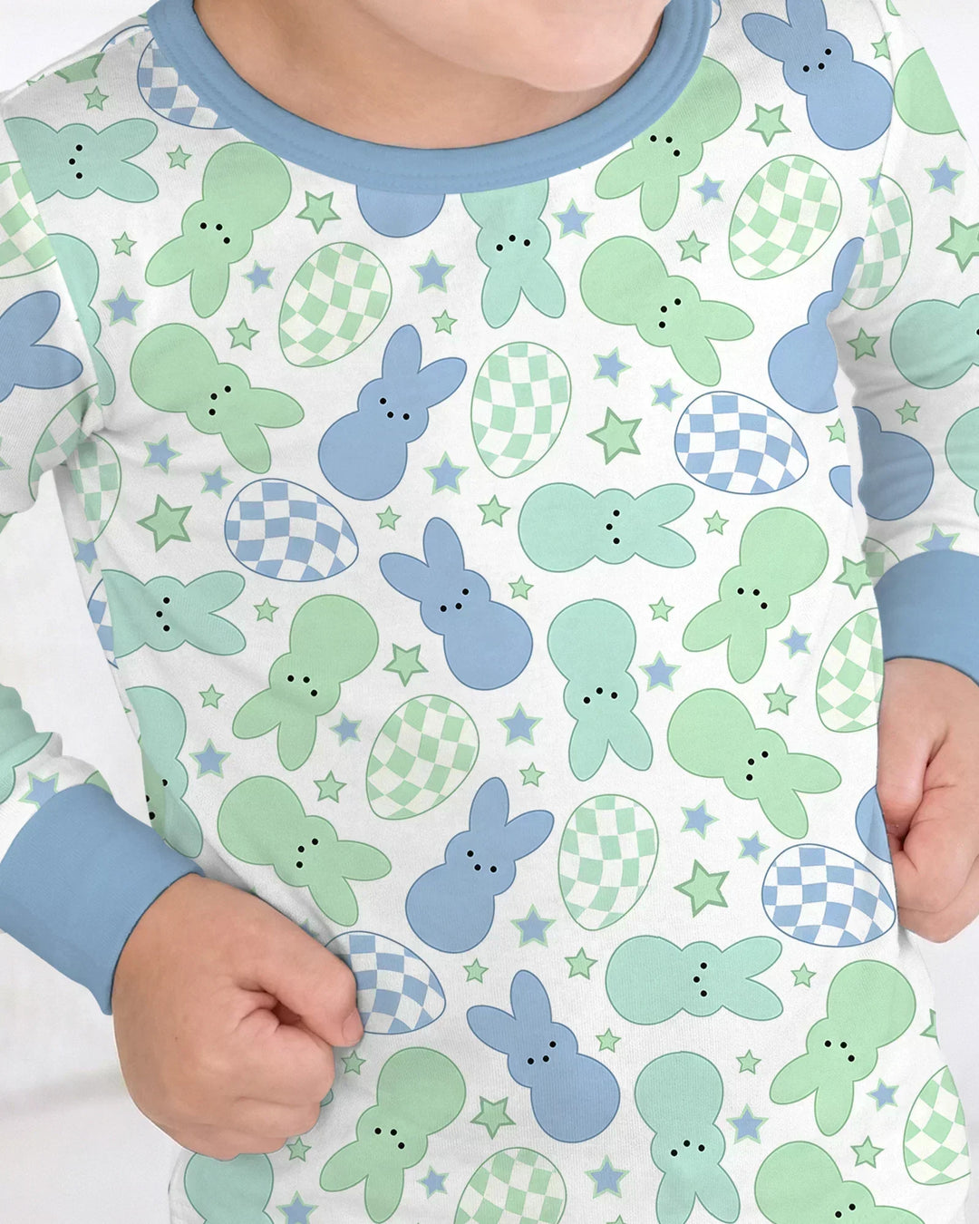 Easter Peep Bunnies Bamboo Two Piece Long Sleeve Pajama Set