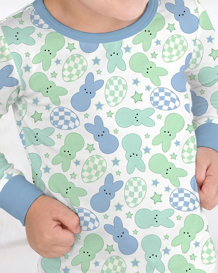 Easter Peep Bunnies Bamboo Two Piece Long Sleeve Pajama Set