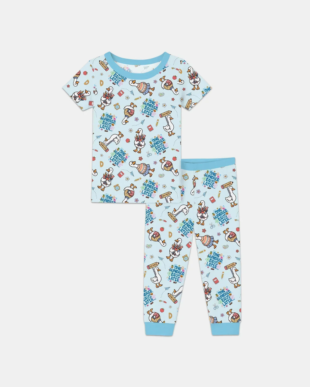 One Hundred Days Later Silly Goose Bamboo Two Piece Short Sleeve Pajama Set
