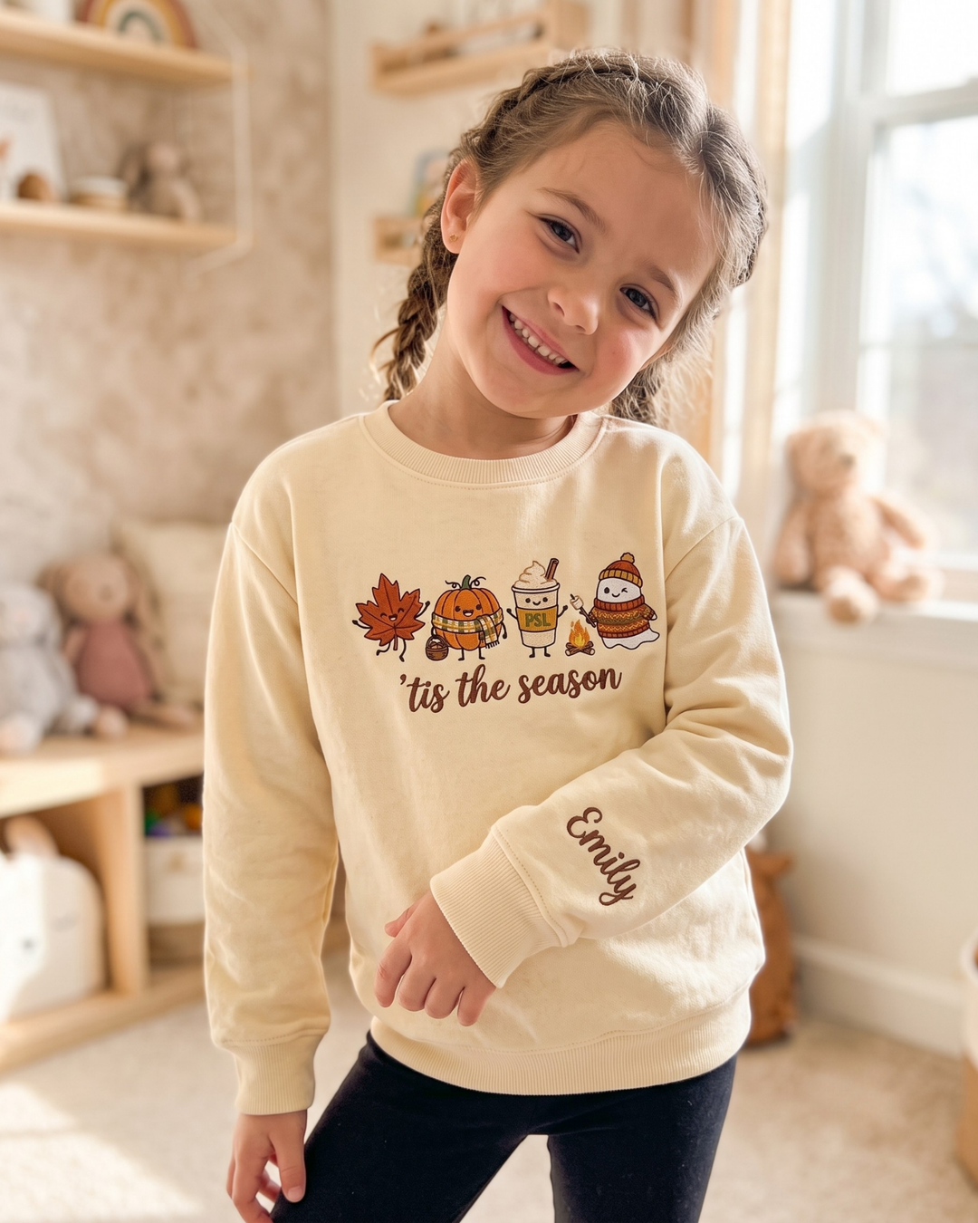 Tis The Season Embroidered Bamboo Crewneck Sweatshirt
