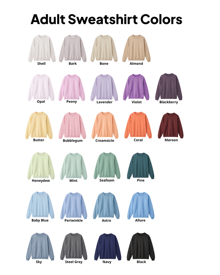 Custom College Pennant Embroidered Bamboo Adult Crewneck Sweatshirt