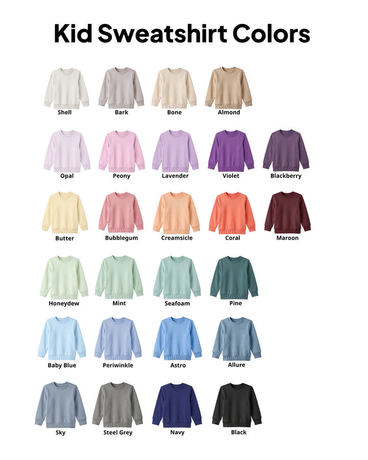 Custom Name Grayon Embroidered Bamboo Crewneck Sweatshirt
