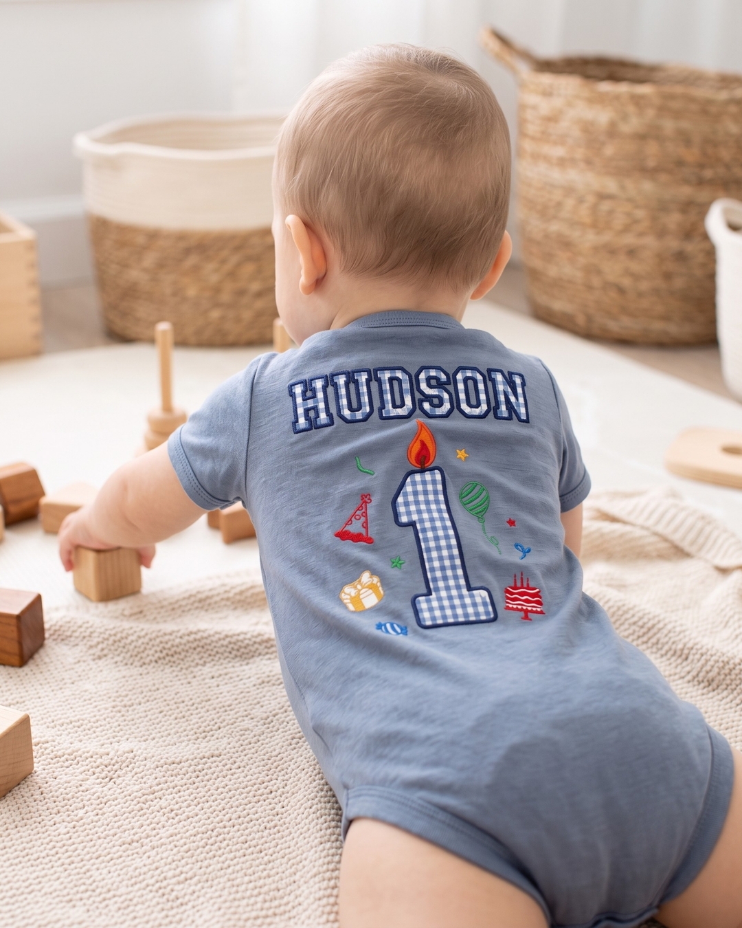 Custom Name It's Fun To Be One Applique Embroidered Bamboo Bodysuit