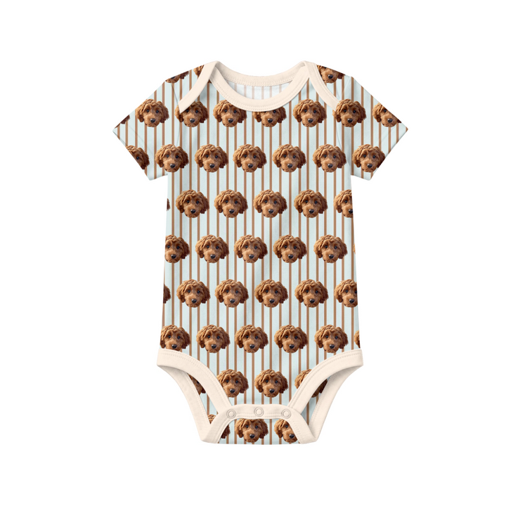 Cute Baby With Pet Bamboo Bodysuit