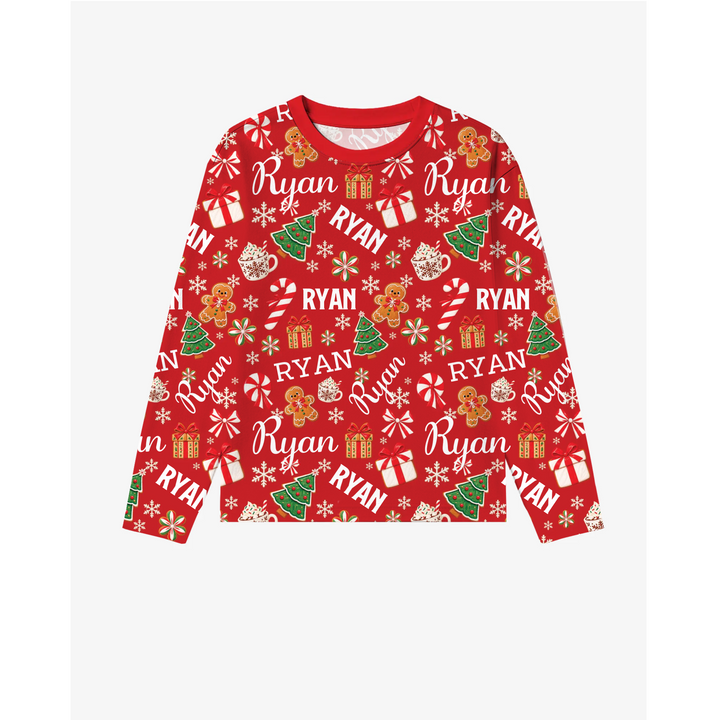 Merry Christmas Custom Name Bamboo Men's Pajama Set