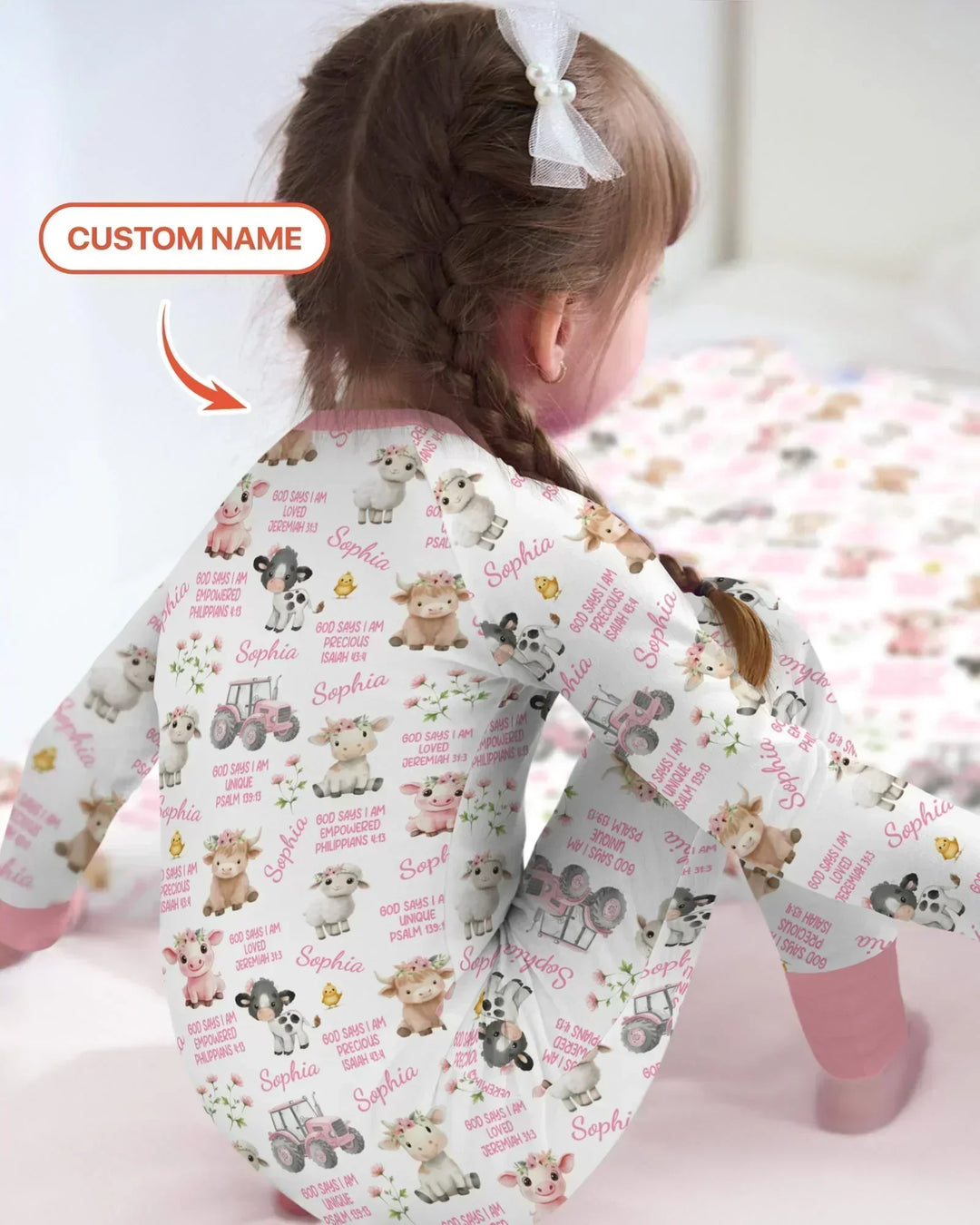 Custom Name God Says I Am Farm Animals Bamboo Convertible Zippy