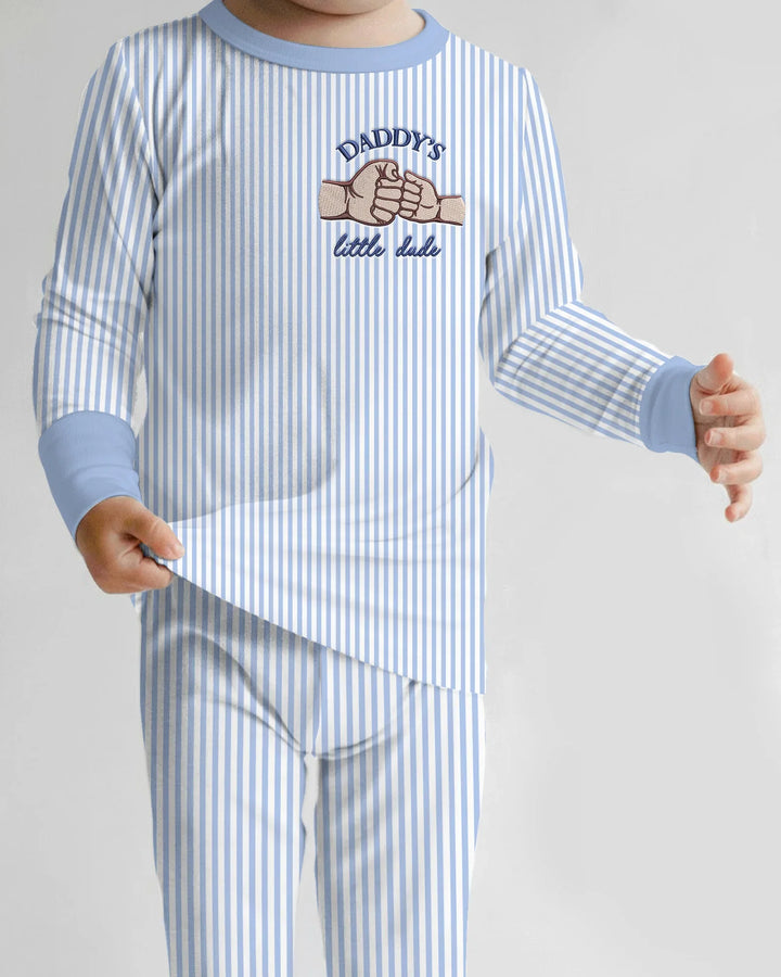 Embroidered Daddy's Little  Bamboo Two Piece Long Sleeve Pajama Set