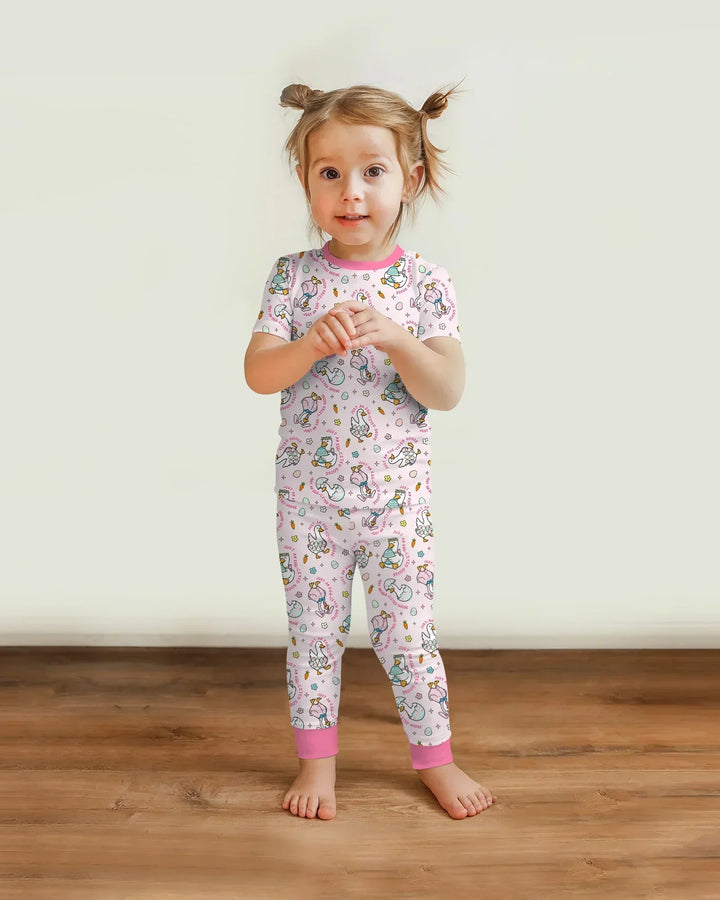 Easter Silly Goose Bamboo Two Piece Short Sleeve Pajama Set