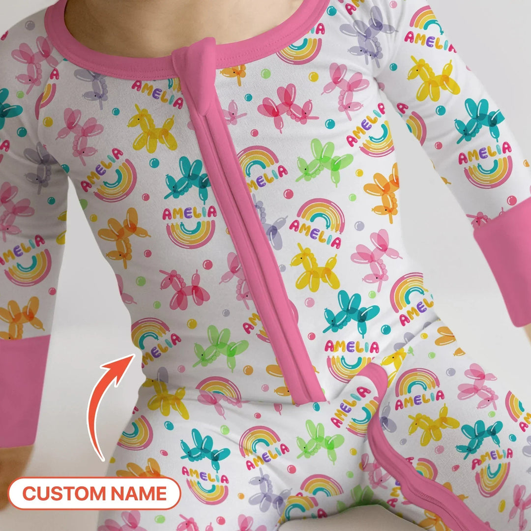 Sweet Balloon Dreams Custom Name Bamboo Convertible Zippy