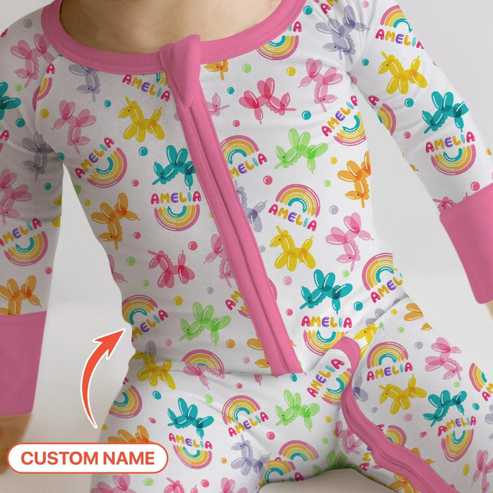Sweet Balloon Dreams Custom Name Bamboo Convertible Zippy
