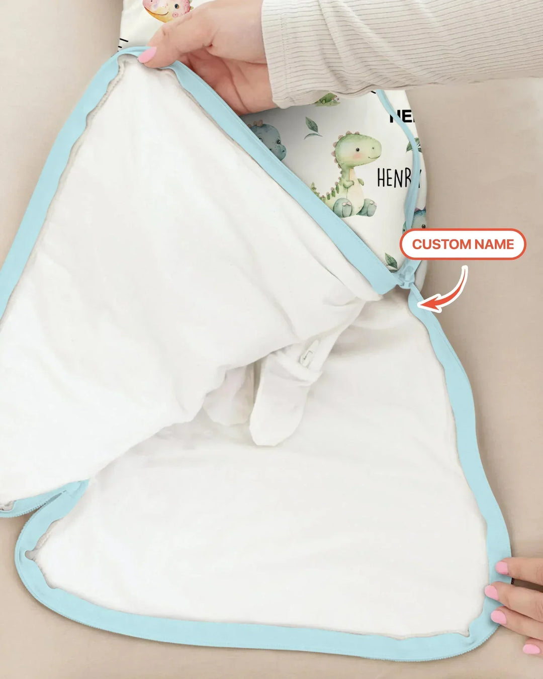 Dinosaur Custom Name Bamboo Sleep Bag