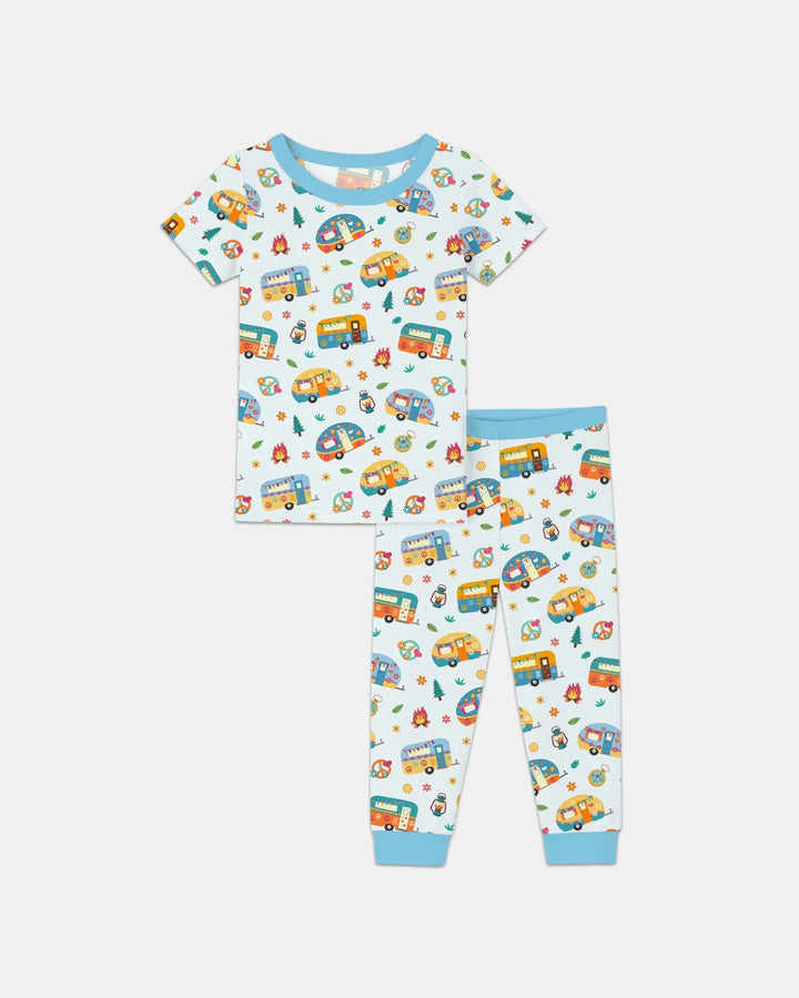 Happy Little Camper Bamboo Two Piece Short Sleeve Pajama Set