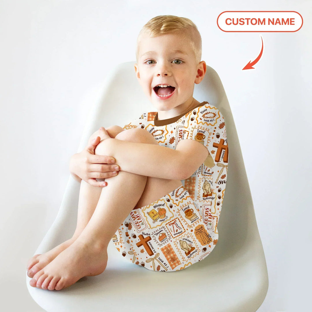 Custom Name I Am Thankful For Jesus Shorty Zippy , Custom Name I Am Thankful For Jesus Shorty Zippy - 0-3M