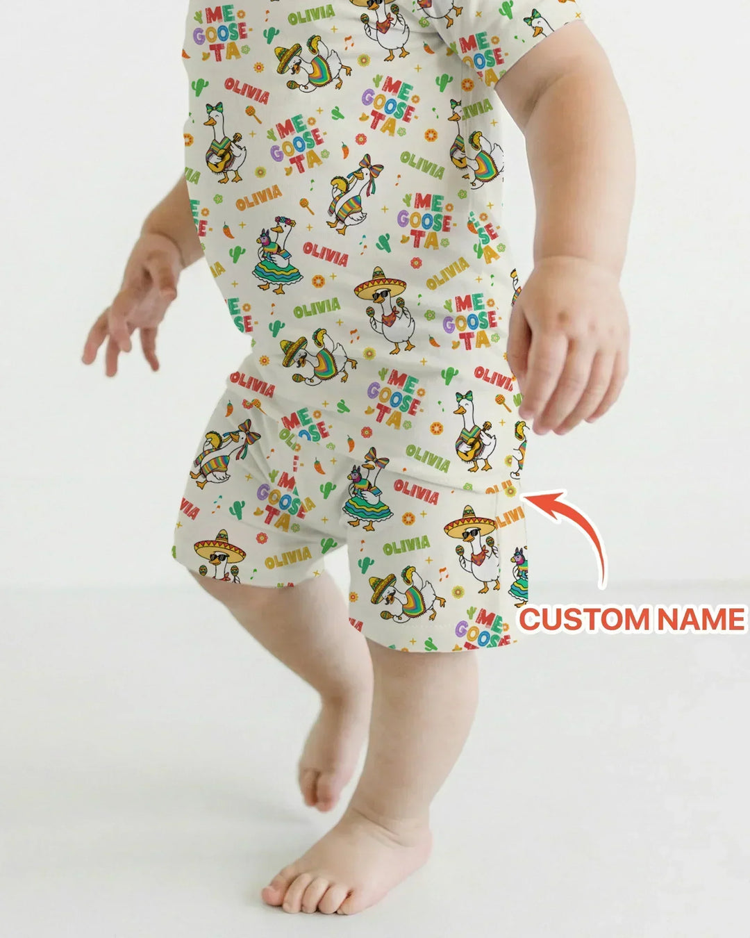 Custom name Me Goose-ta Bamboo Two Piece Short Sleeve Shorts Pajama Set