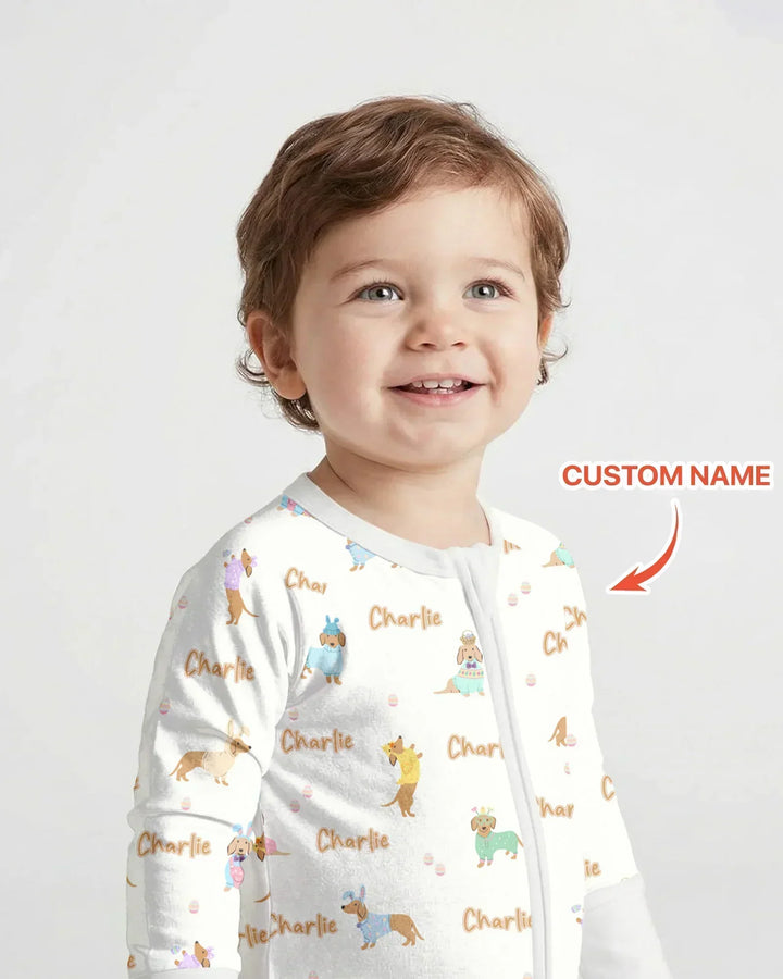 Custom Name Easter Dachshund Bamboo Convertible Zippy