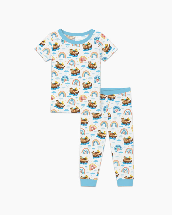 Noah’s Ark & God’s Rainbow Promise Two Piece Short Sleeve Pajama Set