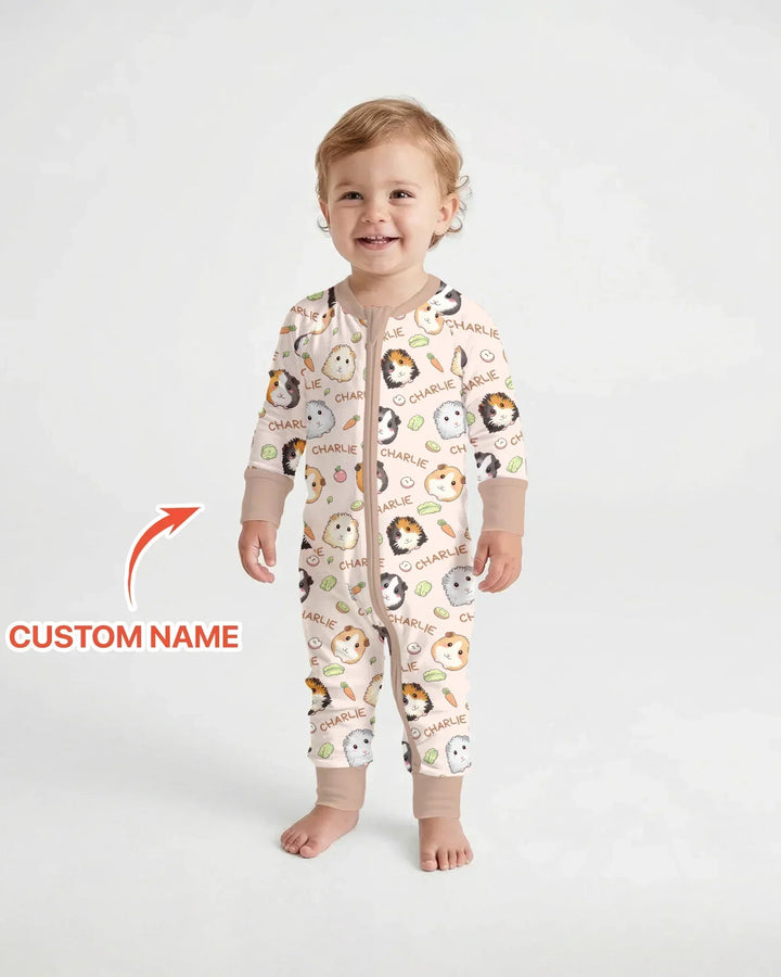 Custom Name Cute Guinea Pigs Bamboo Convertible Zippy