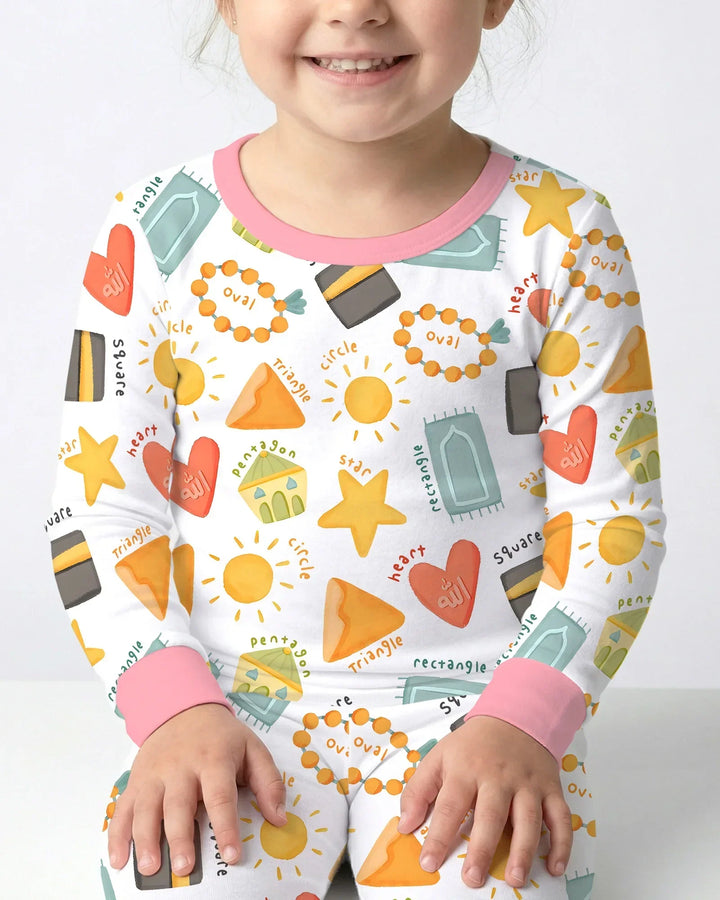 Islamic Shapes Bamboo Two Piece Long Sleeve Pajama Set