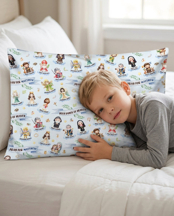 Holy Saints of Heaven Custom Name Bamboo Pillow Case