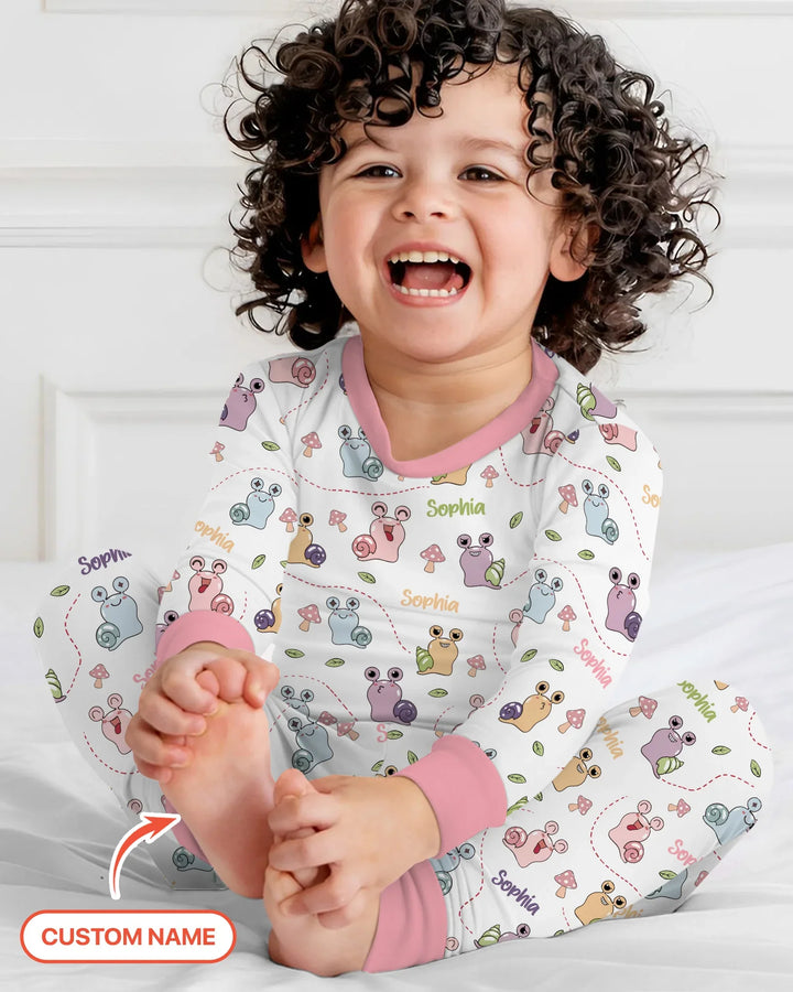 Custom Name Snailed it! Bamboo Two Piece Long Sleeve Pajama Set