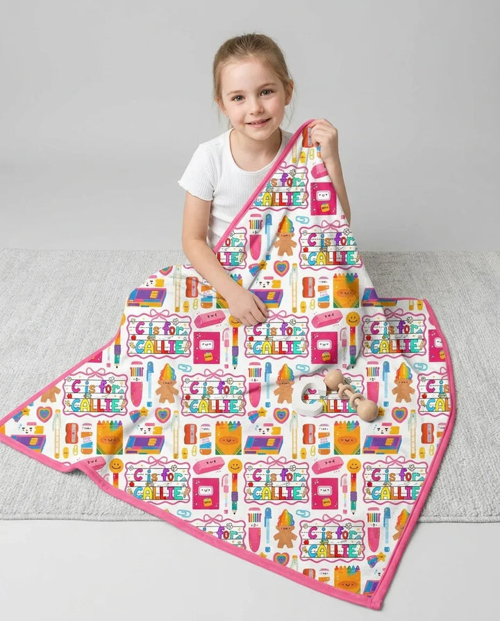 Custom Name Classroom Cuties Bamboo Blanket