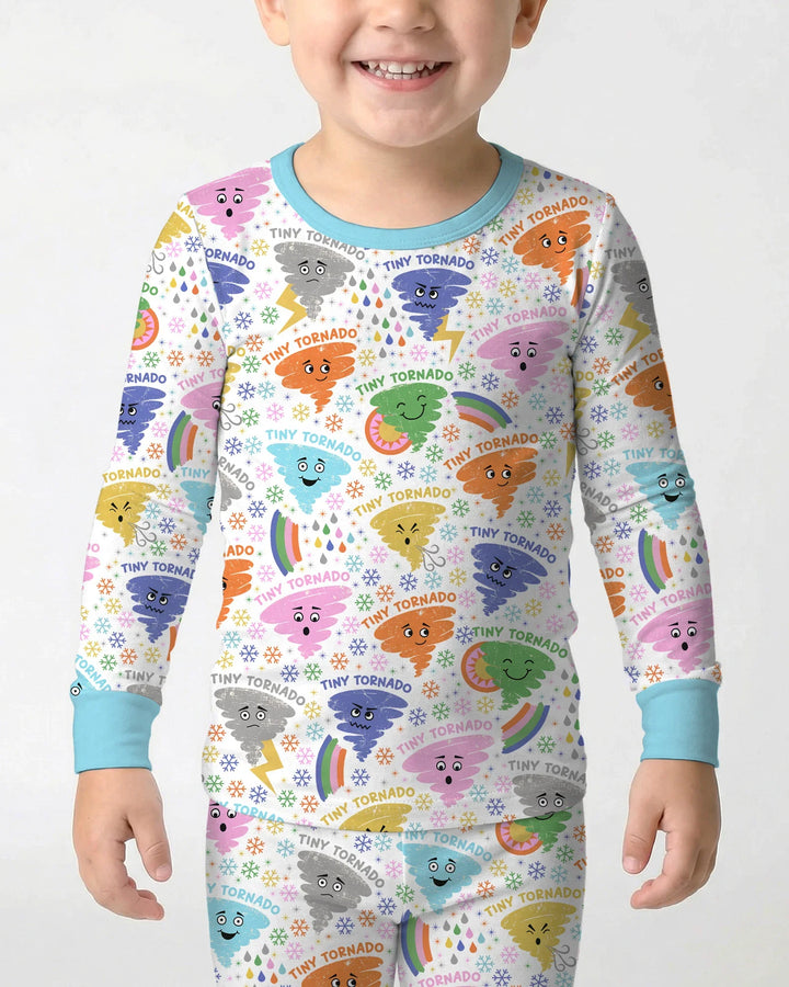 Tornado Family Matching Bamboo Two Piece Long Sleeve Pajama Set