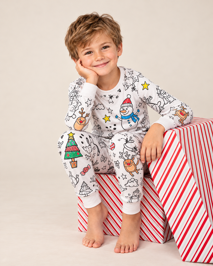 Christmas Colorable Bamboo Two Piece Pyjamas Set