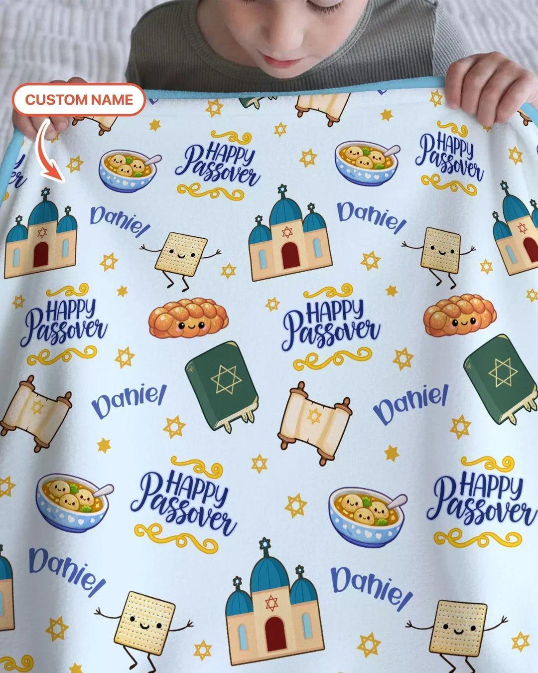 Custom name "Pesach Sameach" Bamboo Blanket