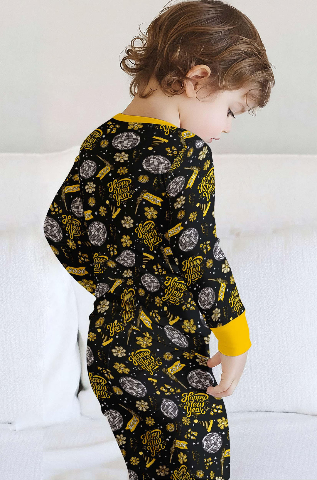 Disco New Years Eve Bamboo Two Piece Long Sleeve Pajama Set