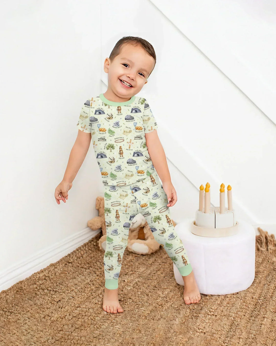 He Is Risen Family Matching Bamboo Two Piece Short Sleeve Pajama Set