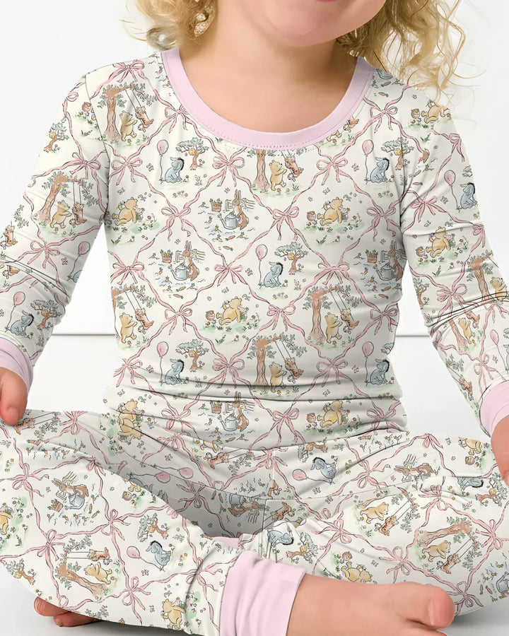 Spring Meadow Friends Bamboo Two Piece Long Sleeve Pajama Set