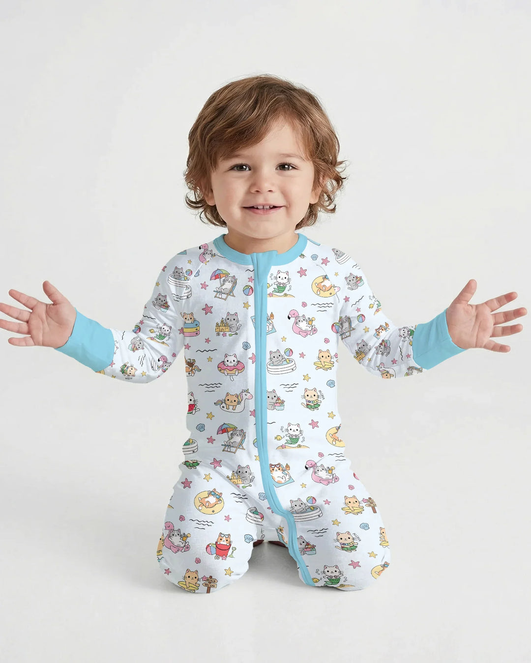 Kawaii Cats Summer Vacation Bamboo Convertible Zippy