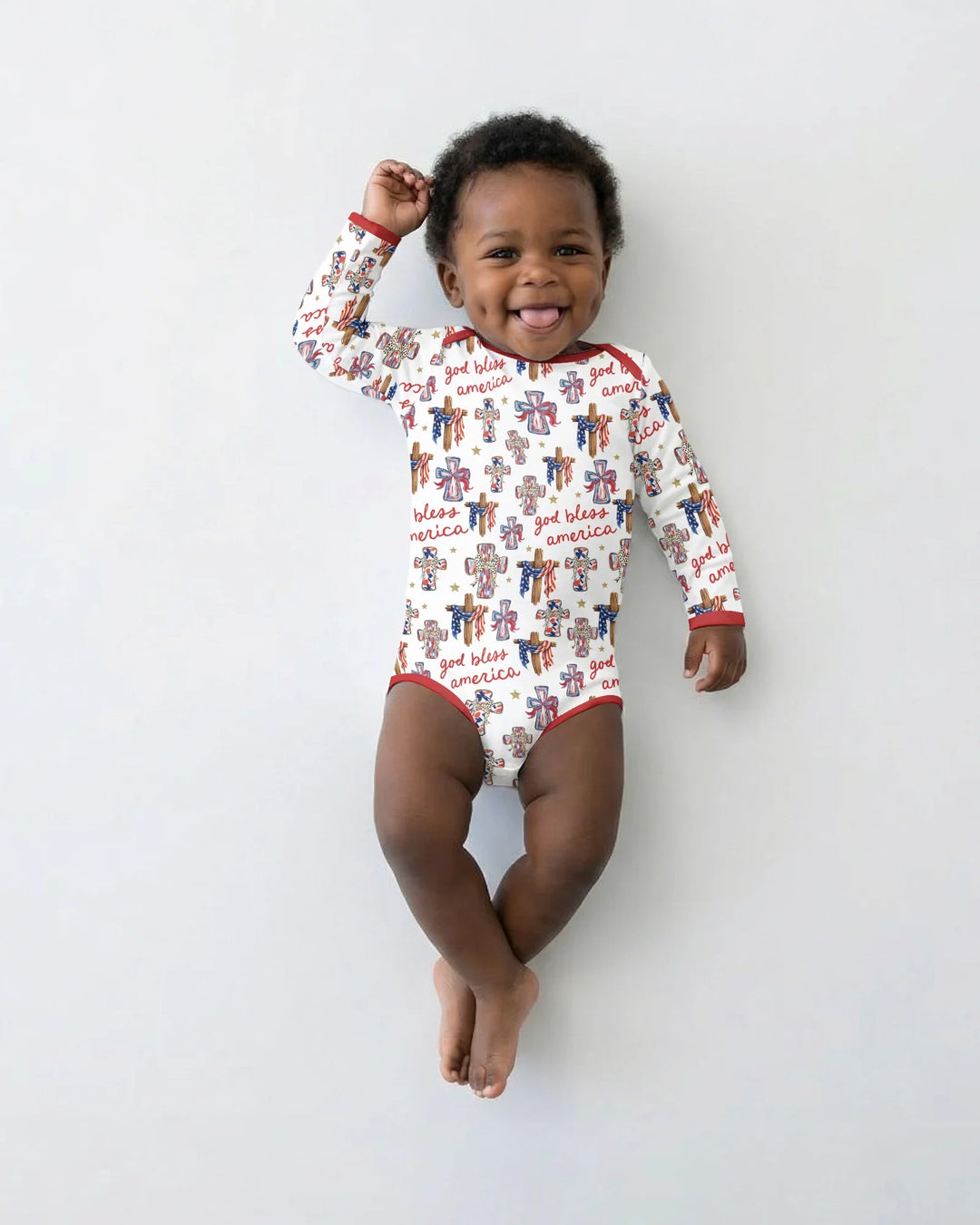 God Bless America Family Matching Bamboo Bodysuit
