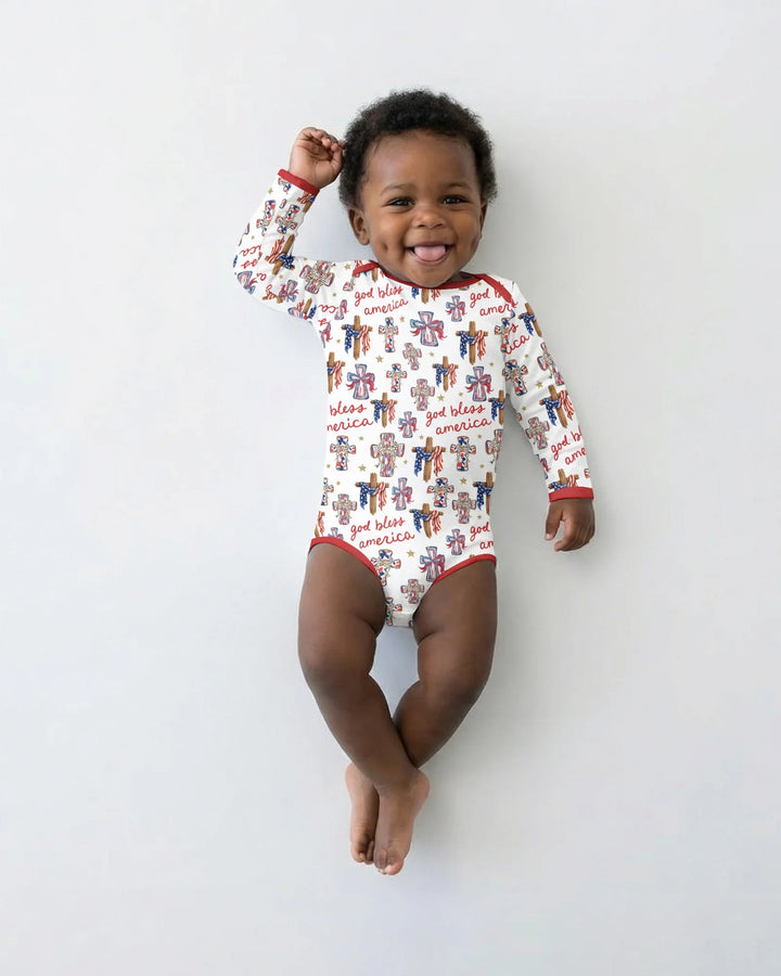God Bless America Family Matching Bamboo Bodysuit