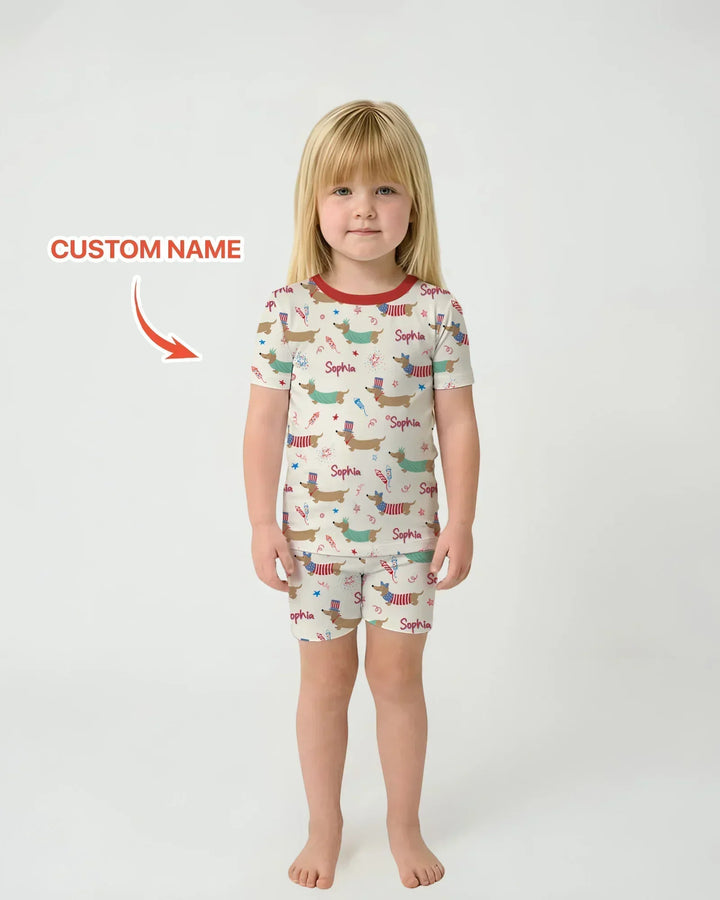 250 Years Of Freedom Bamboo Two Piece Short Sleeve Shorts Pajama Set