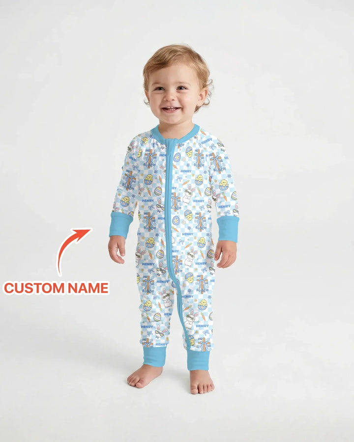 Custom Name Retro Easter Bamboo Convertible Zippy