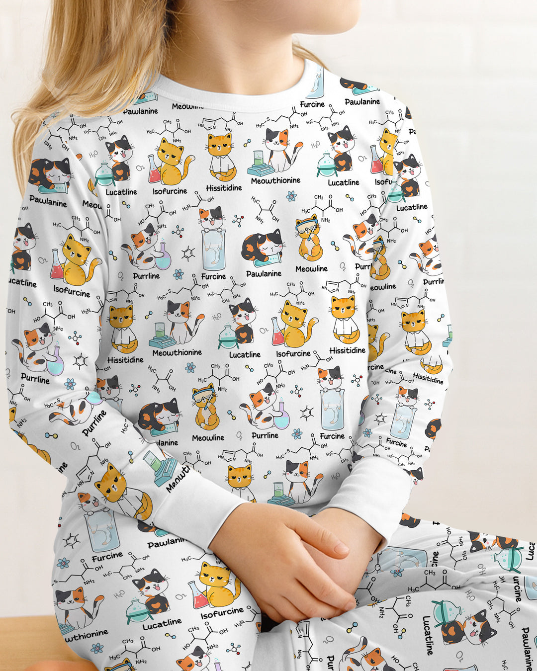 Biochemistry Cat Bamboo Two Piece Long Sleeve Pajama Set