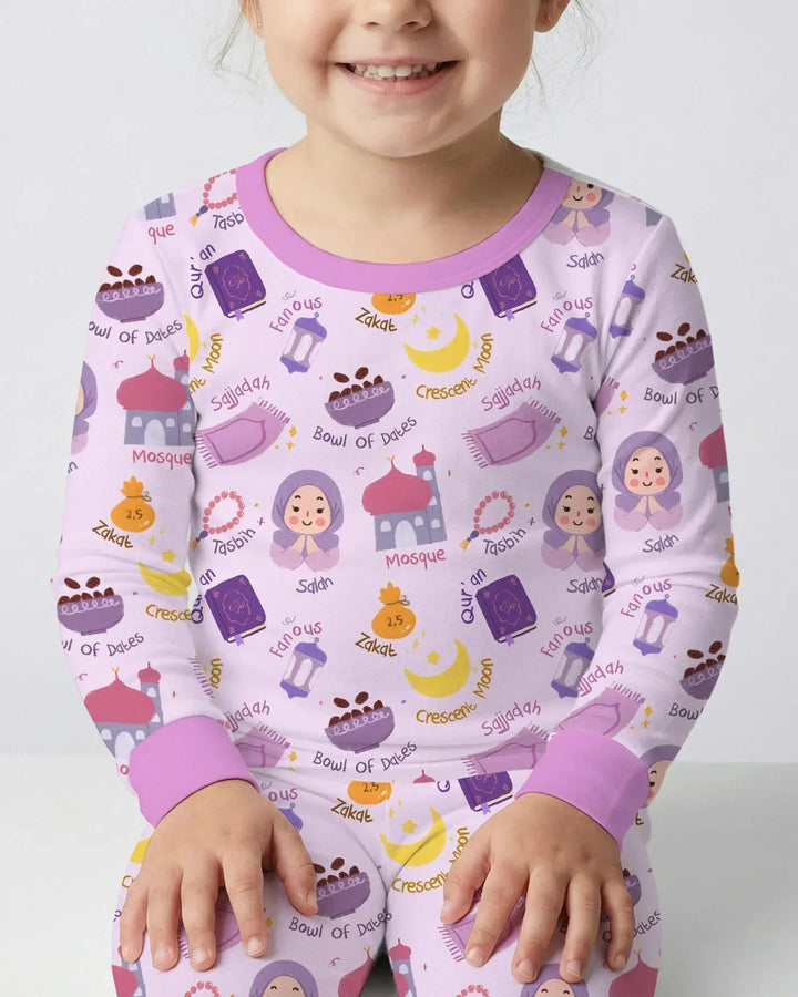 Happy Ramadhan Bamboo Two Piece Long Sleeve Pajama Set