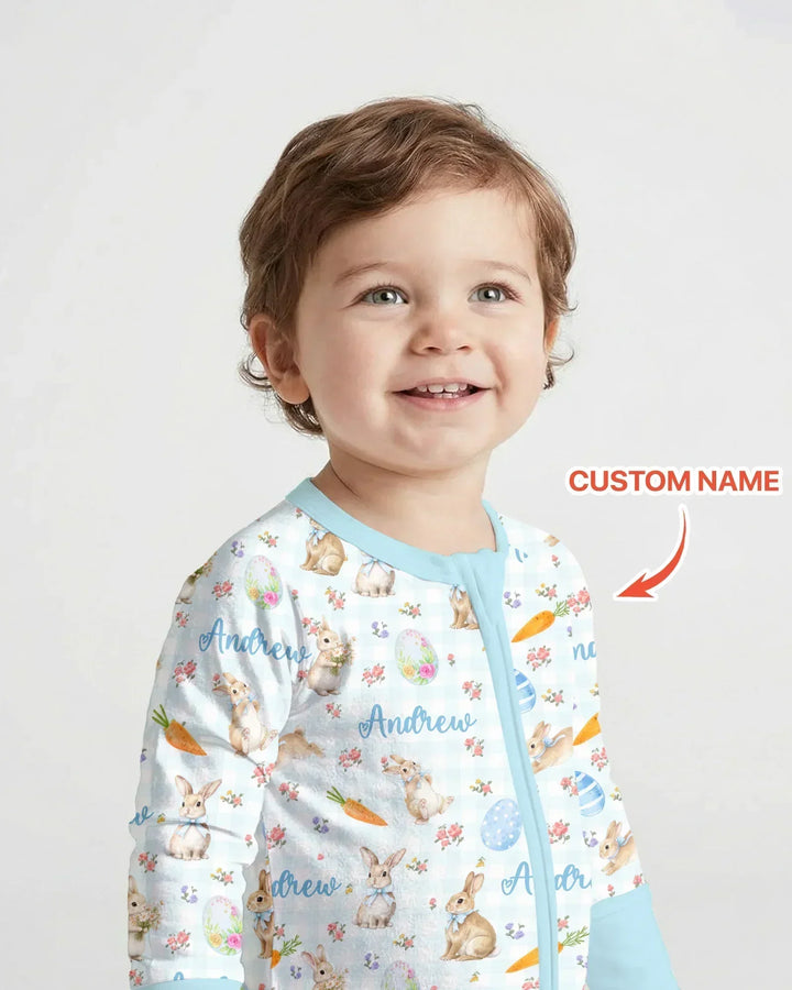 Custom Name Bunny Garden Bamboo Convertible Zippy