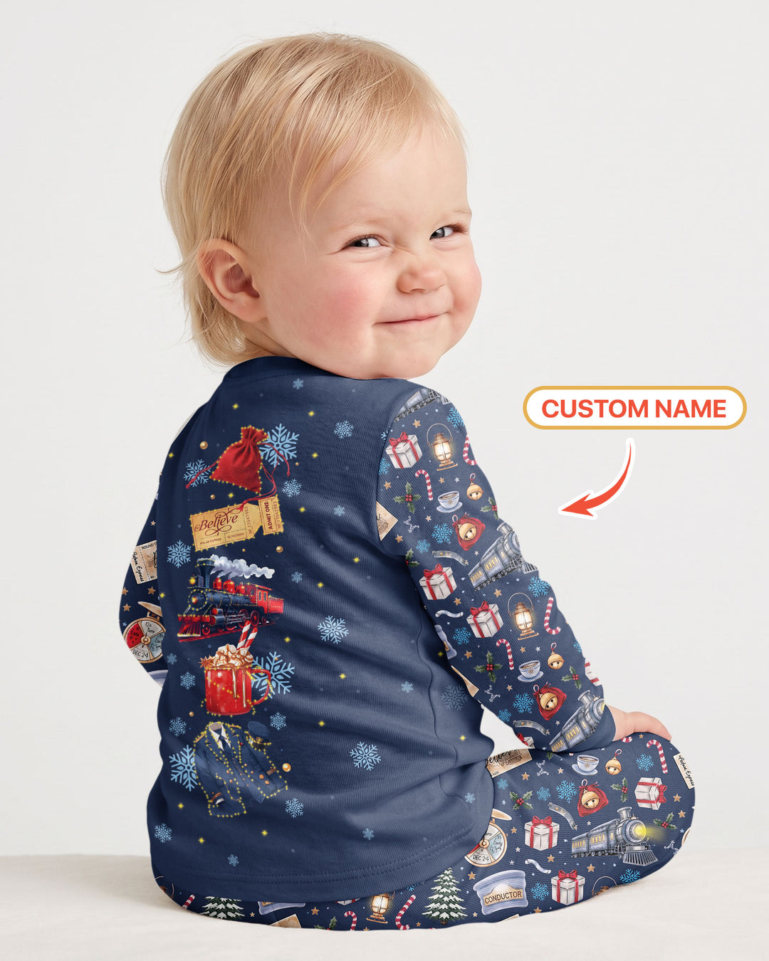 Believe Train Bamboo Two Piece Long Sleeve Pajama Set