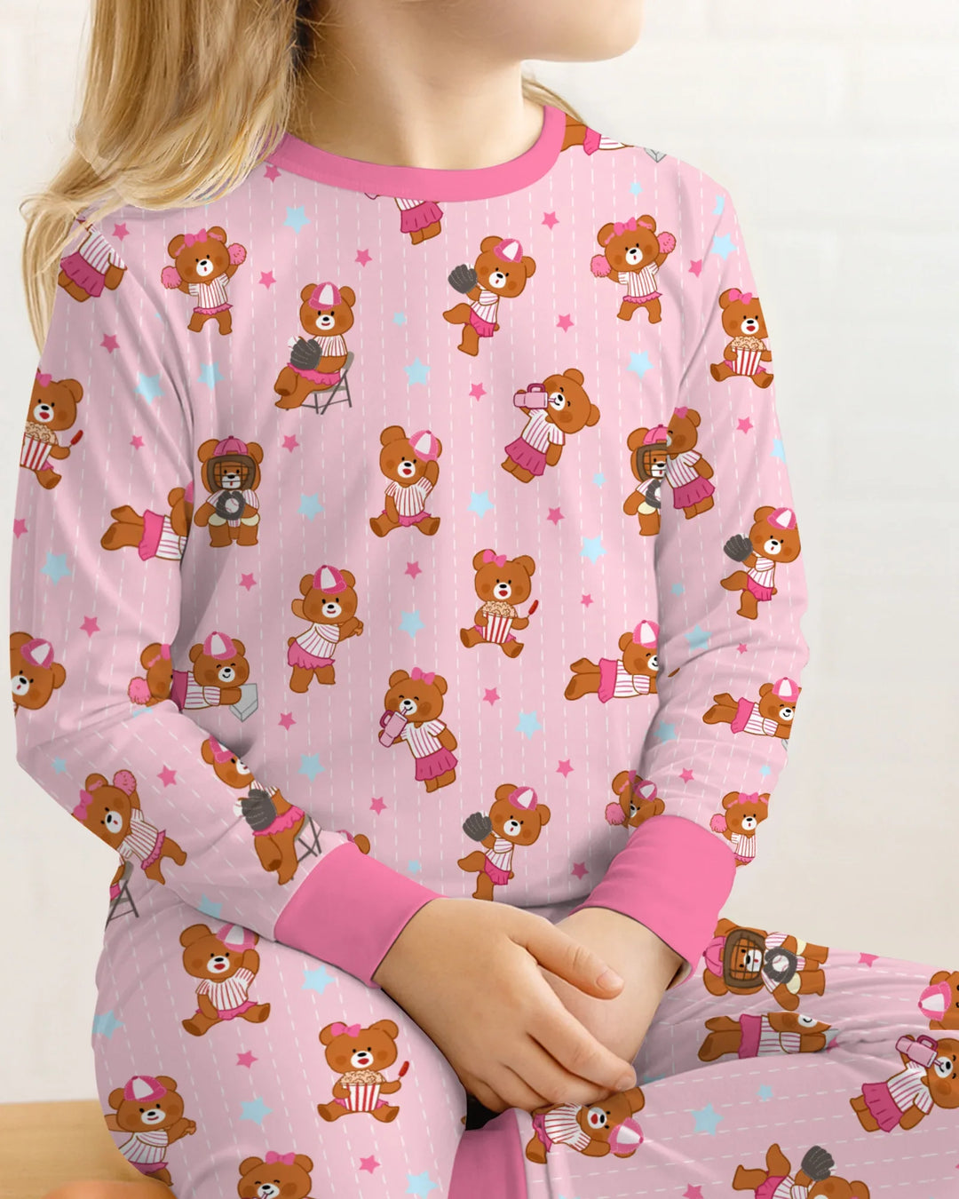 Born To Play Baseball Bamboo Two Piece Long Sleeve Pajama Set