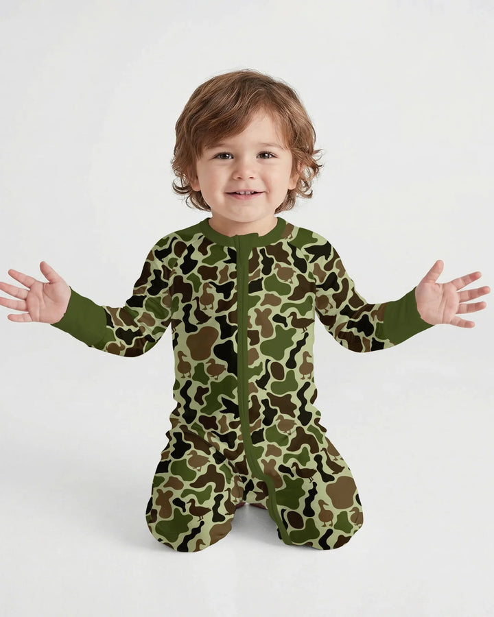 Mallard Duck Hunting Camouflage Bamboo Convertible Zippy