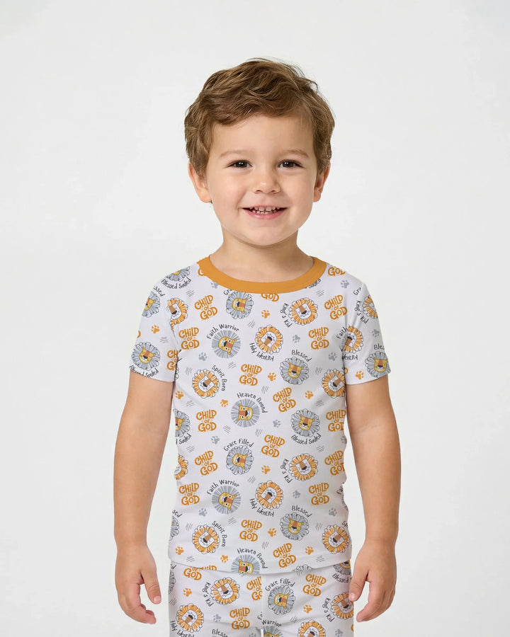 A Child Of God Boy Bamboo Two Piece Short Sleeve Pajama Set