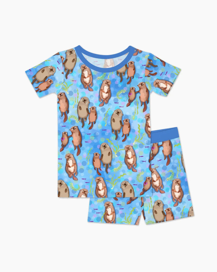 Otterly Together Bamboo Two Piece Short Sleeve Shorts Pajama Set