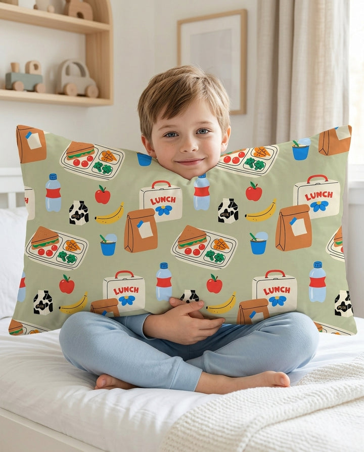 Happy School Lunch  Bamboo Pillow Case